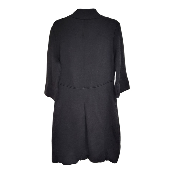 Lisa International Black Button Down Wool Blend 1/2 Sleeve Coat - Picture 11 of 14